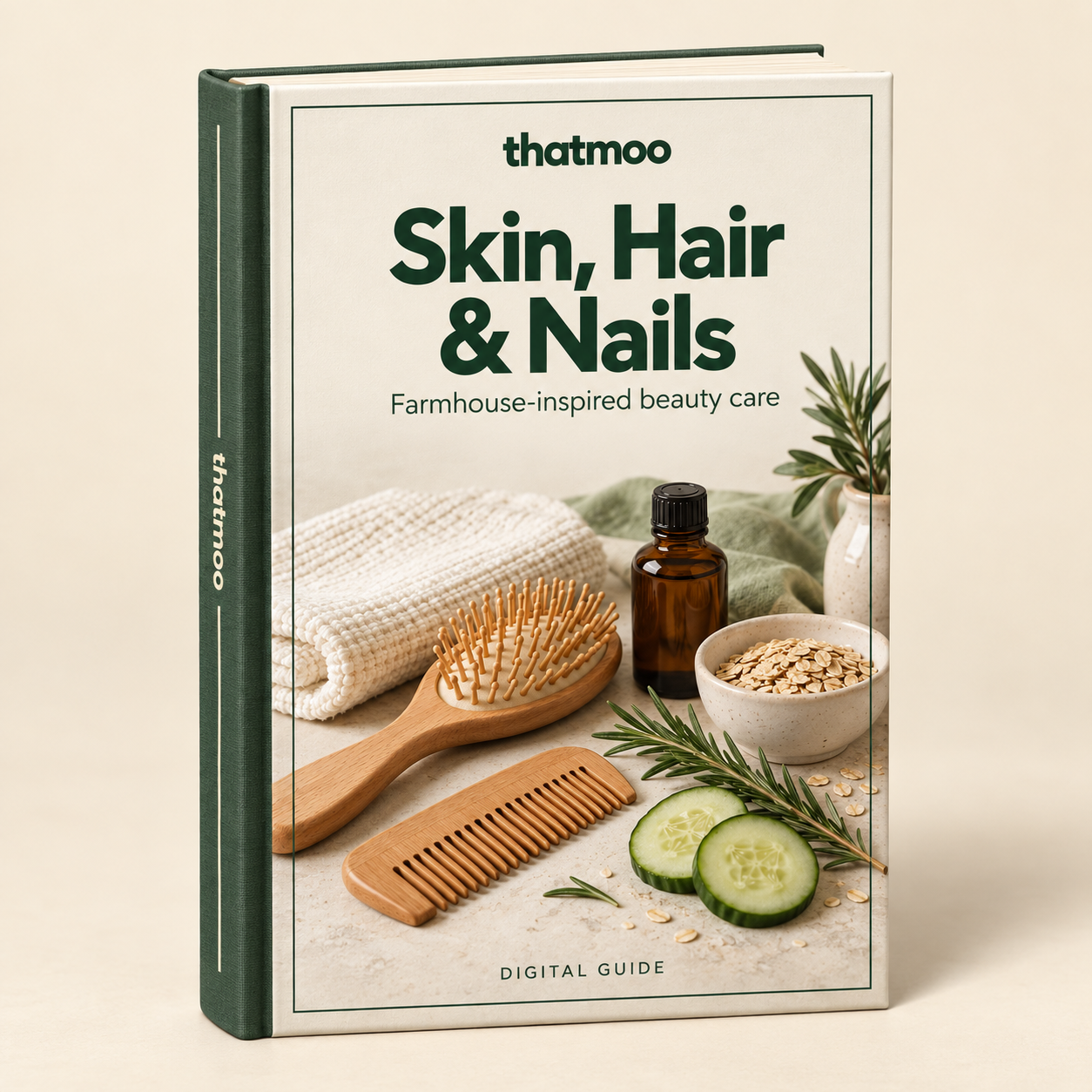 Skin, Hair & Nails — ThatMoo book mockup; digital guide